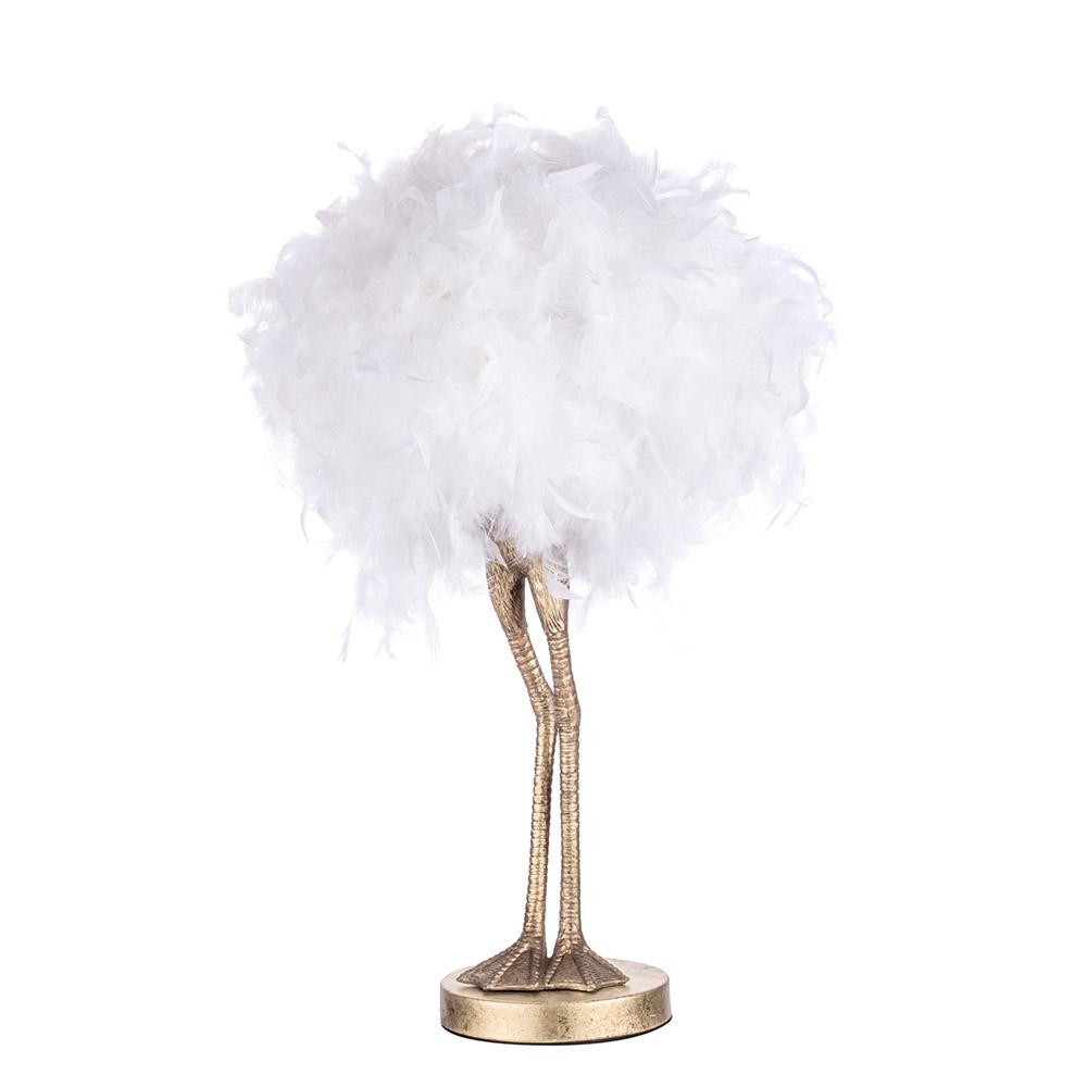 Ada Ostrich Legs Table Lamp, White and Gold