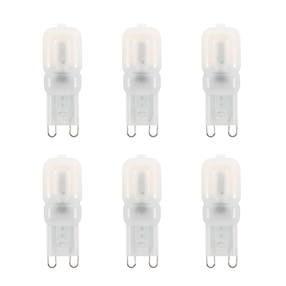 6 Pack of 2.5 Watt G9 LED Capsule Lamps 4000K, Cool White