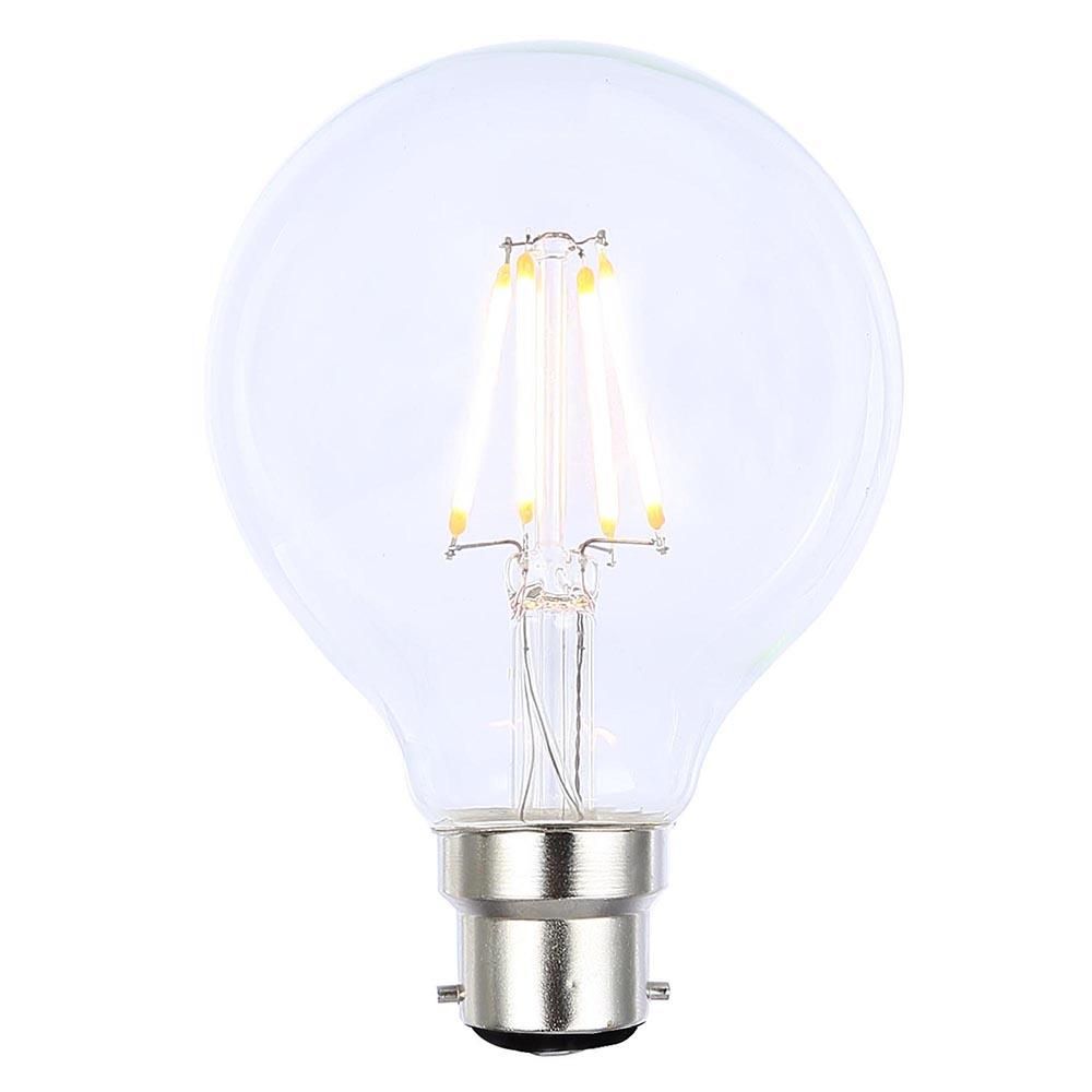 4W LED BC B22 Vintage Filament Globe Bulb, Clear