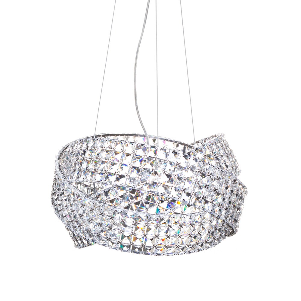 Cypress Small Crystal Rings Ceiling Pendant, Chrome