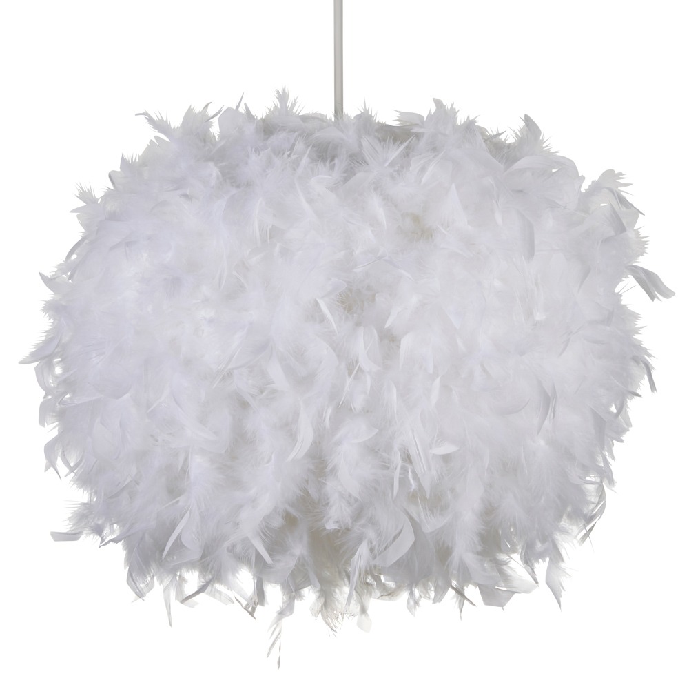 Glow Large Feather Easy Fit Shade, White