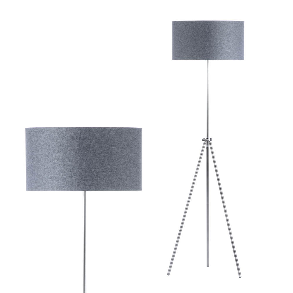 Pol Rise and Fall Tripod Floor Lamp, Brushed Steel