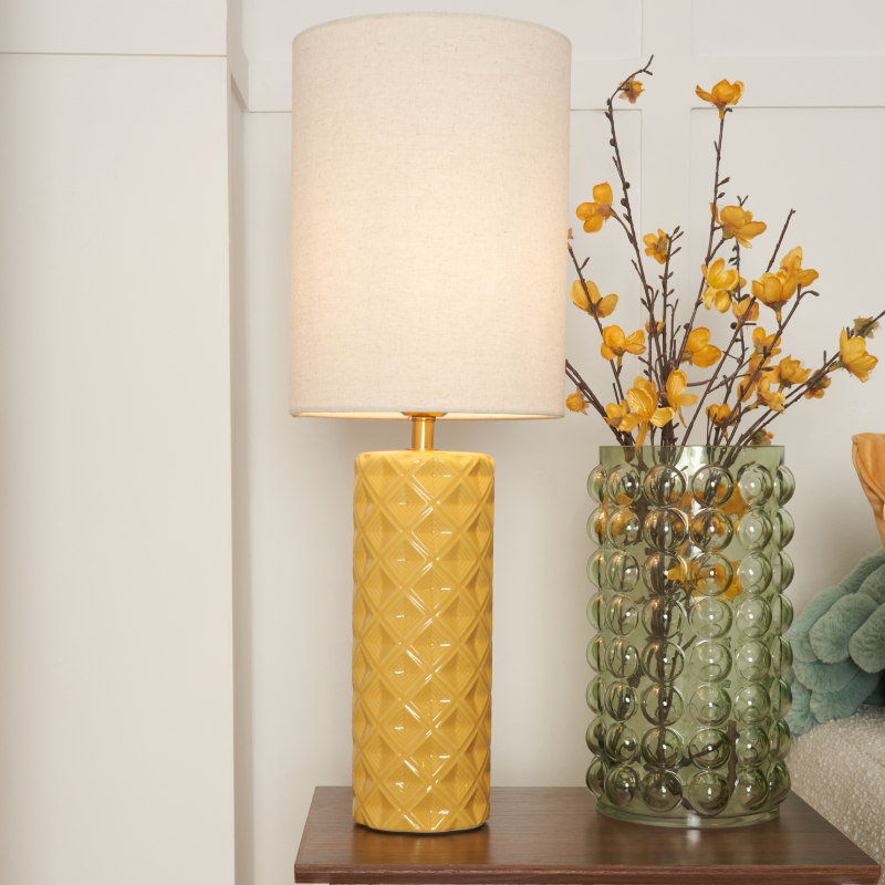 Halden Tall Ceramic Table Lamp in Yellow