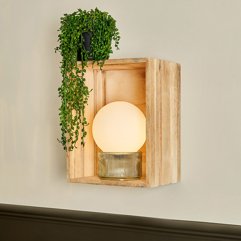 Harper Opal Glass Ball with Ribbed Base Table Lamp, Green
