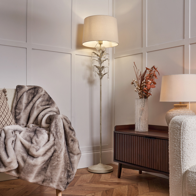 Paisley Floor Lamp, Cream