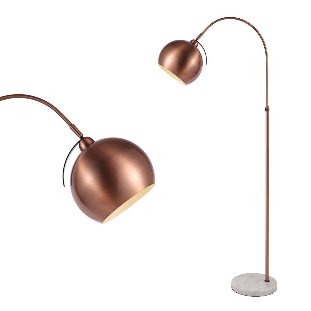 Benson Curved Floor Lamp, Copper