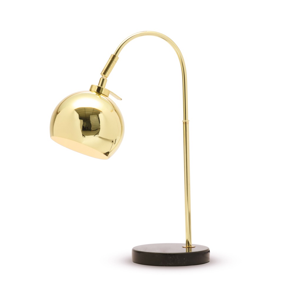 Benson Curved Table Lamp, Brass