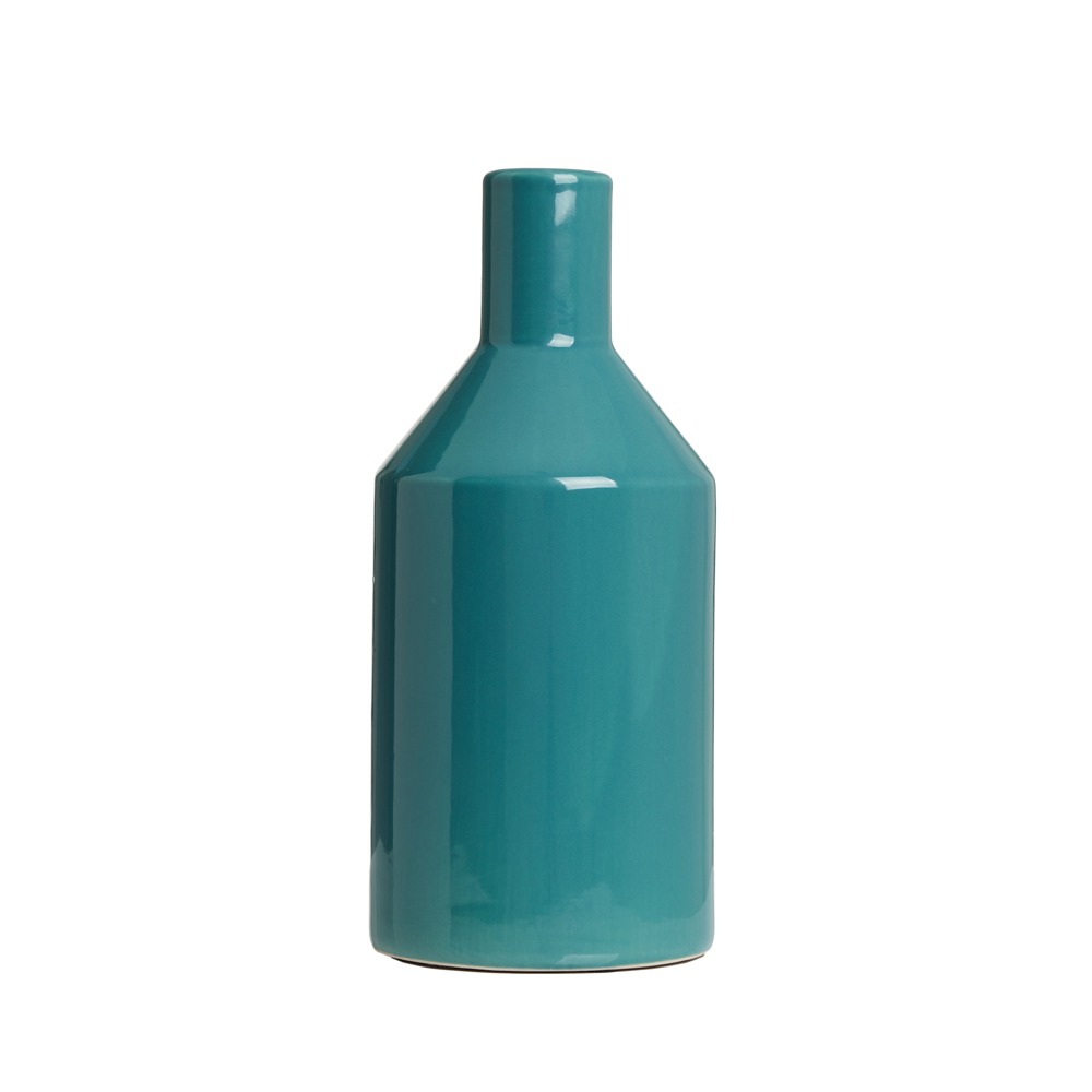 Bottle Ceramic Vase, Green