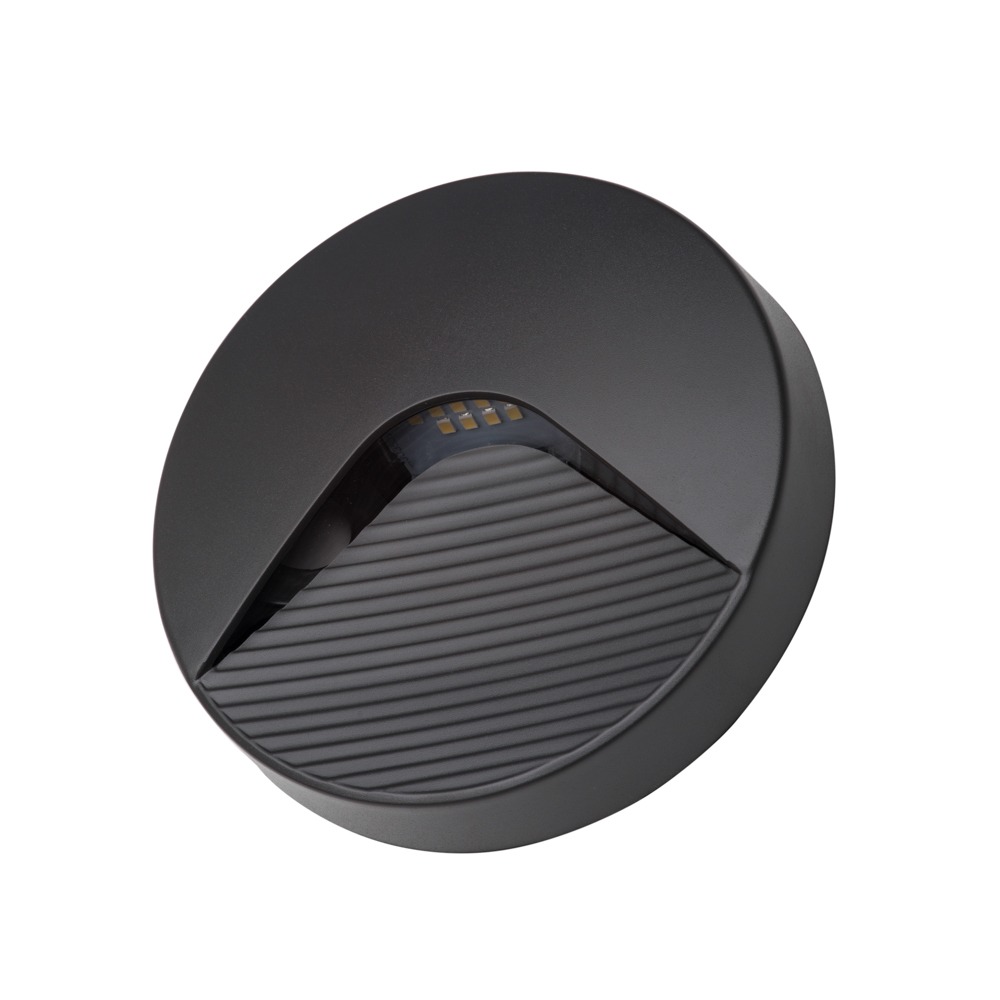 Burray LED Round Surface Brick Wall Light, Anthracite