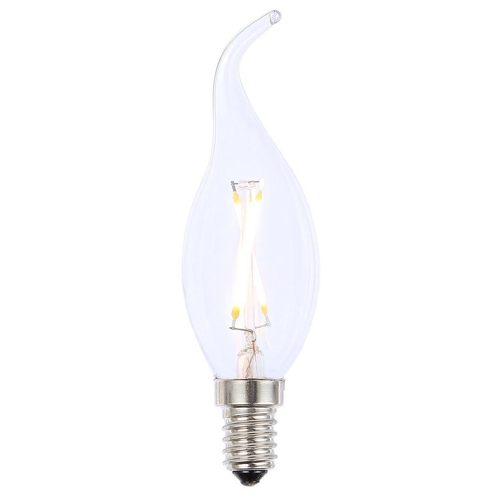 2W LED SES E14 Vintage Filament Candle Bulb, Clear
