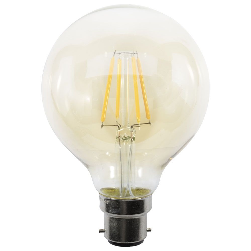 4W LED BC B22 Vintage Filament Globe Bulb, Tinted
