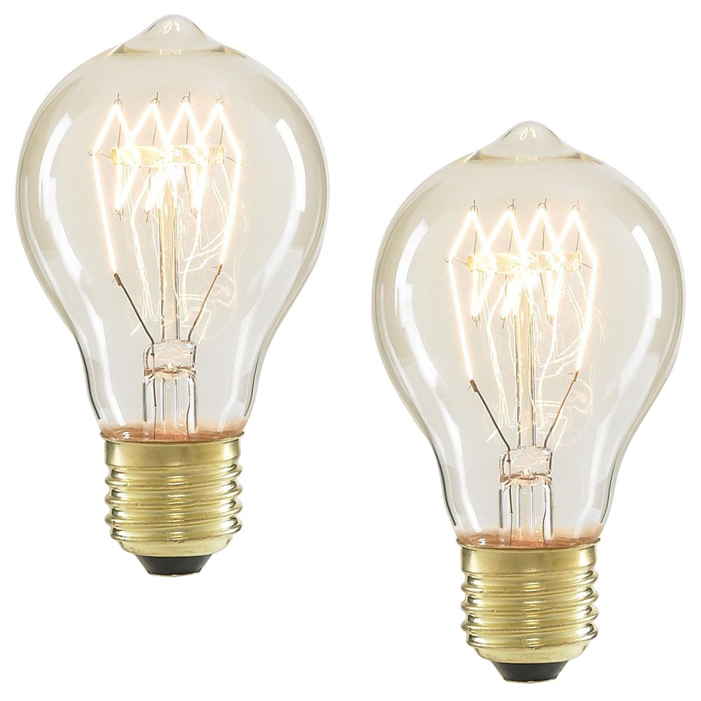 Pack of 40W ES E27 Vintage Filament Bulbs,  Clear