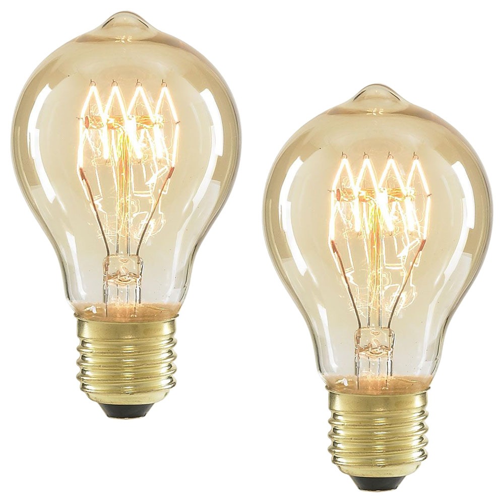 Pack of 40W ES E27 Vintage Filament Bulbs, Tinted