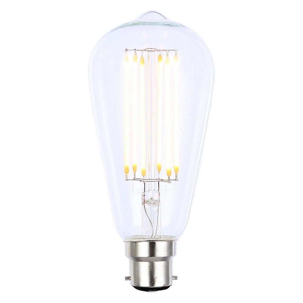 6W LED BC B22 Vintage Filament Teardrop Bulb, Clear