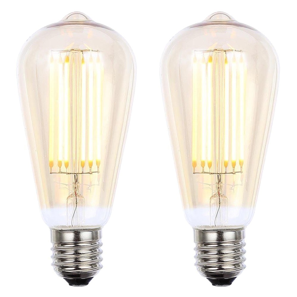 Pack of 6W LED ES E27 Vintage Filament Teardrop Bulbs, Tinted