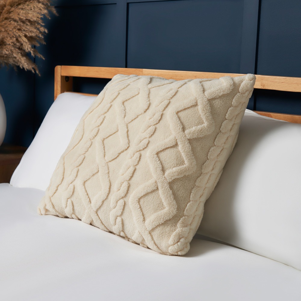 Cable Knit Cushion, Cream