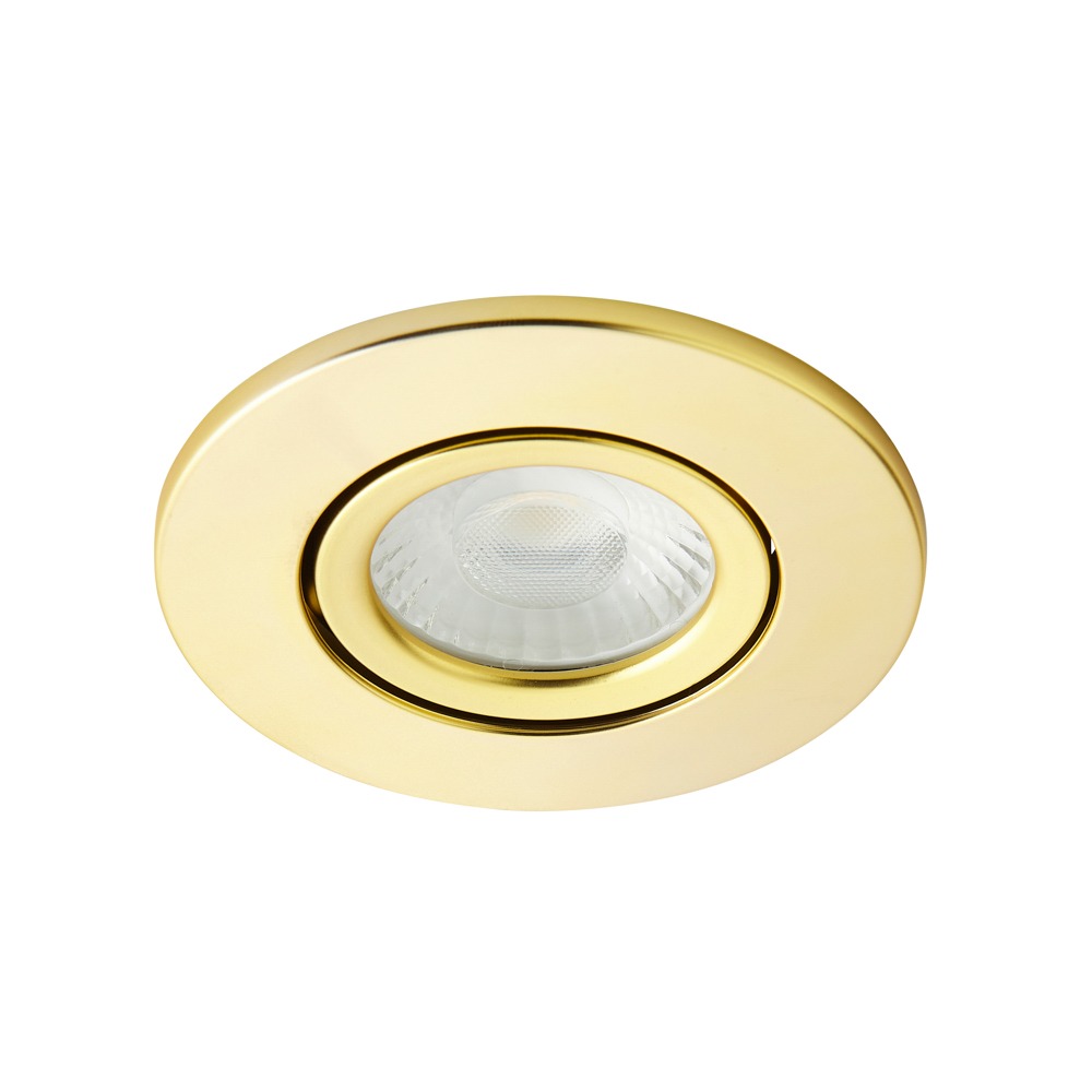 Cal Fire Rated LED IP65 Downlight, Satin Brass