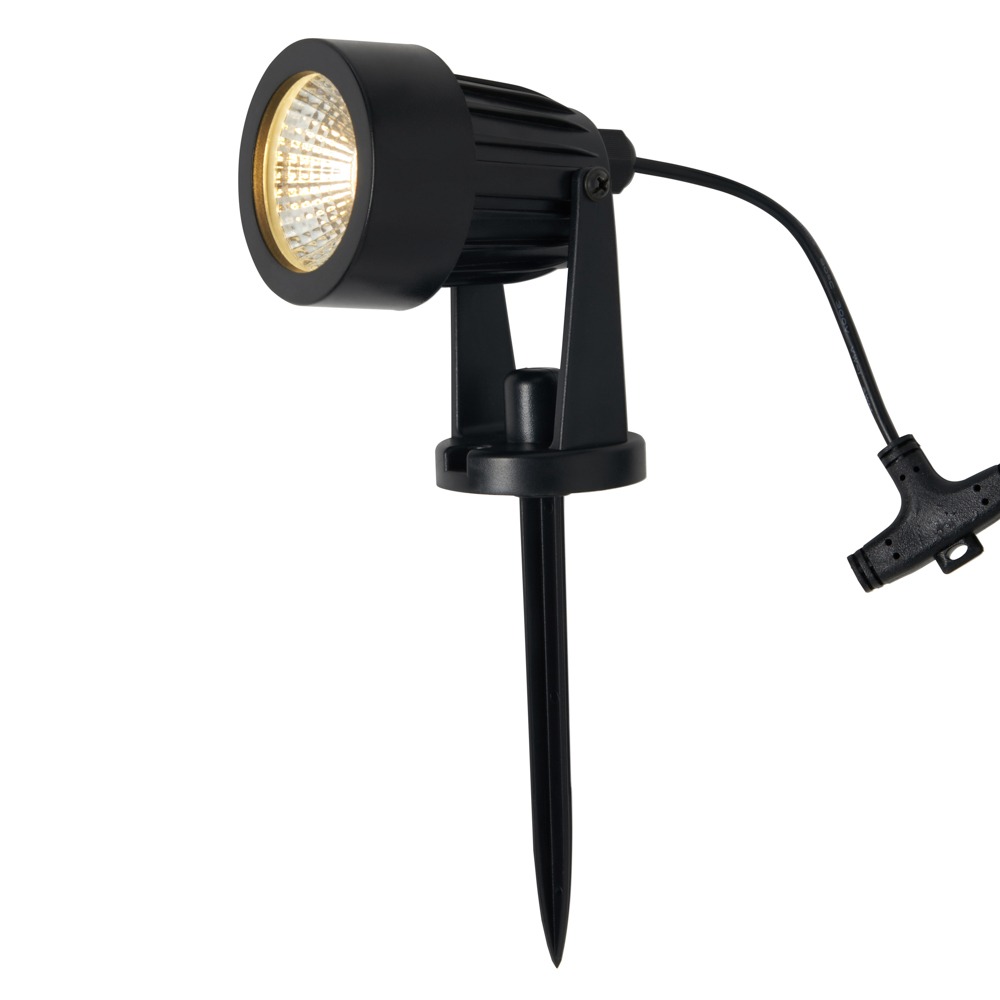 Claude RGB LED Outdoor Solar Garden Spike Light Kit, Black