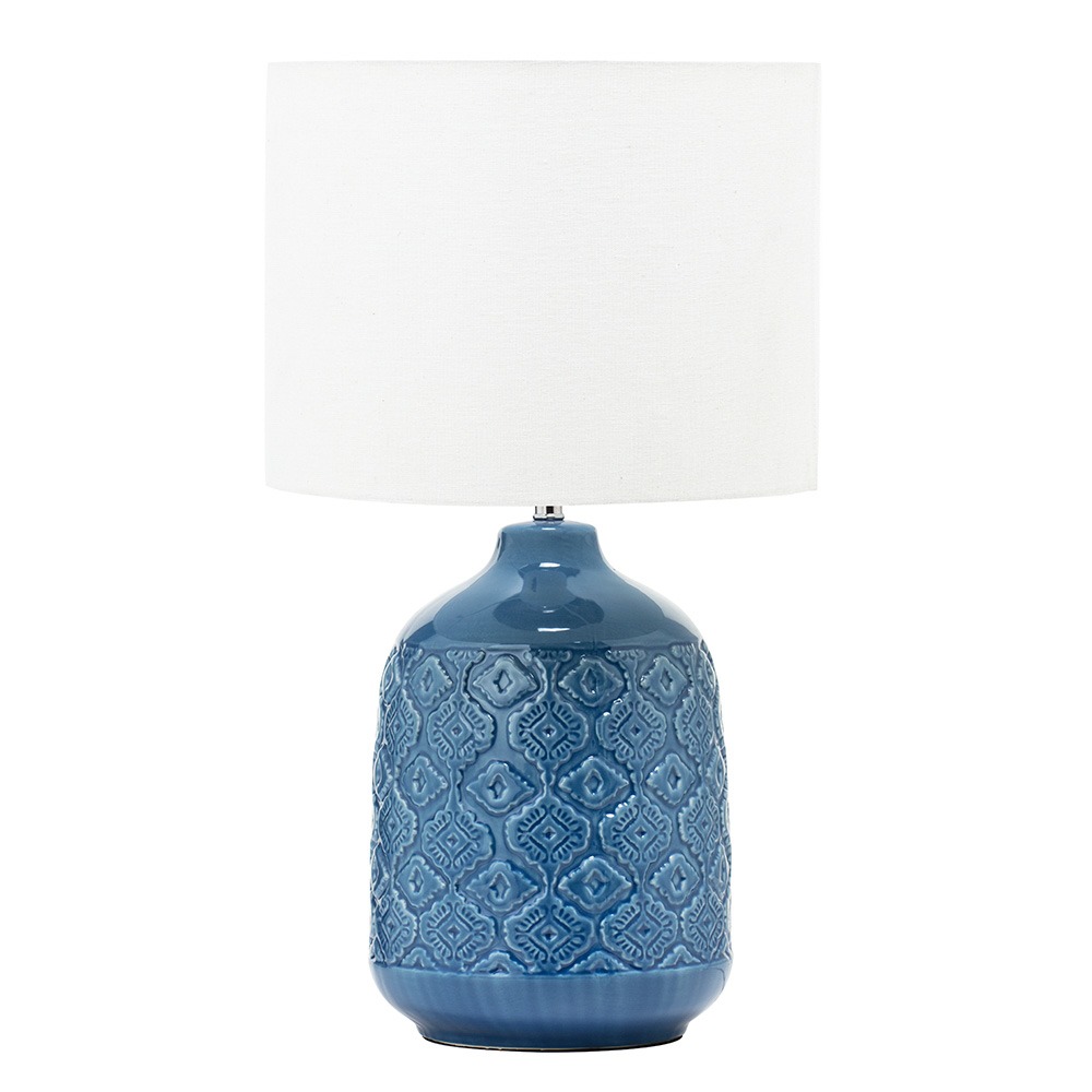 Cosgrove Patterned Ceramic Table Lamp, Cobalt Blue