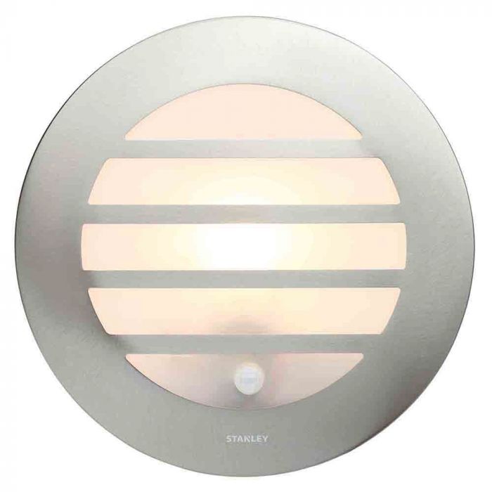 Stanley Azure Outdoor Circular Light With Pir Steel Bhs - Ceiling Outdoor Light Pir