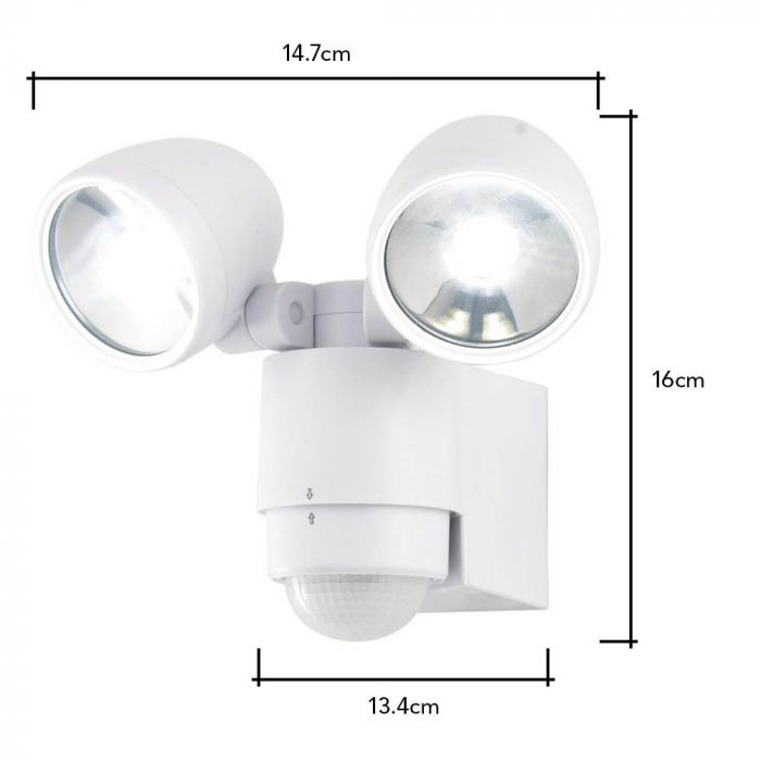 Orion Twin Led Spotlight With Pir, Outdoor Led Spotlights