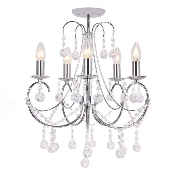 Sapparia Flush Chandelier Chrome Bhs