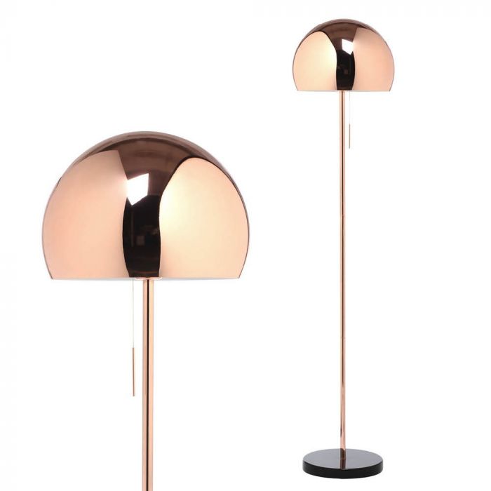 Benson Dome Shade Floor Lamp Copper Bhs, Floor Lamp With Table Attached Uk
