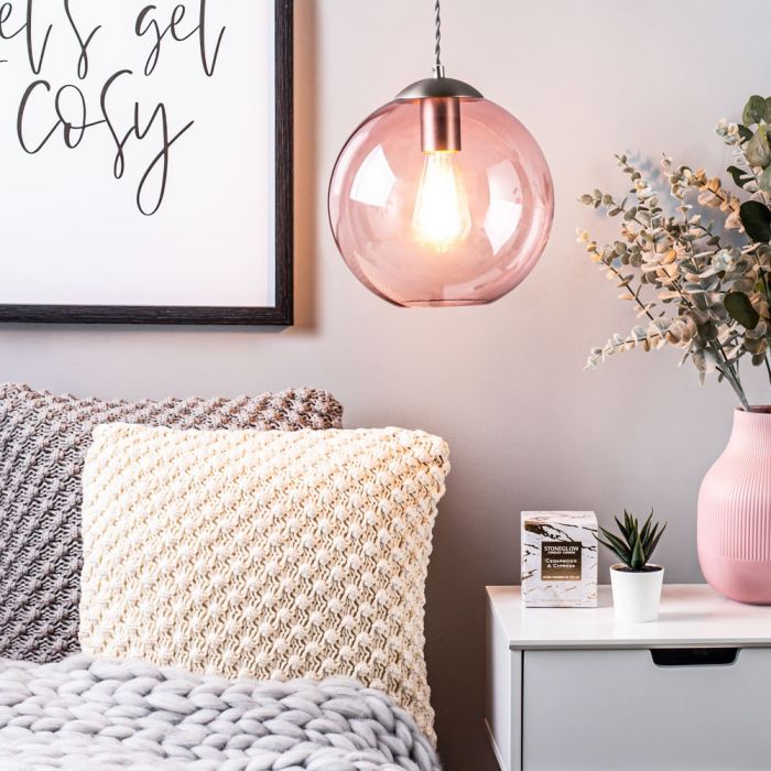 Elena Glass Ceiling Pendant Blush Bhs - Pale Pink Glass Ceiling Light Elena Glass Ceiling Pendant Blush Bhs - Pale Pink Glass Ceiling Light