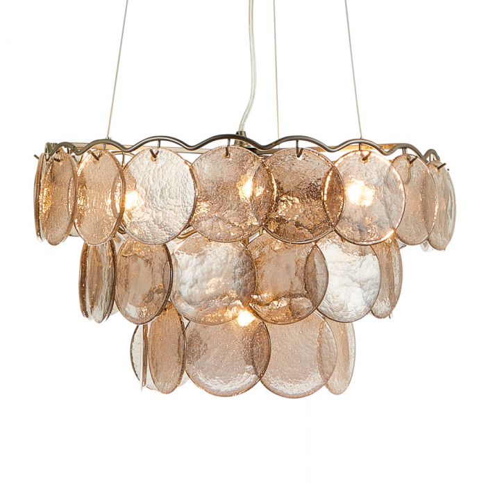 Ellie Glass Disc 3 Tier Chandelier Smoke Bhs Ellie Glass Disc 3 Tier Chandelier, Glass Tier Chandelier