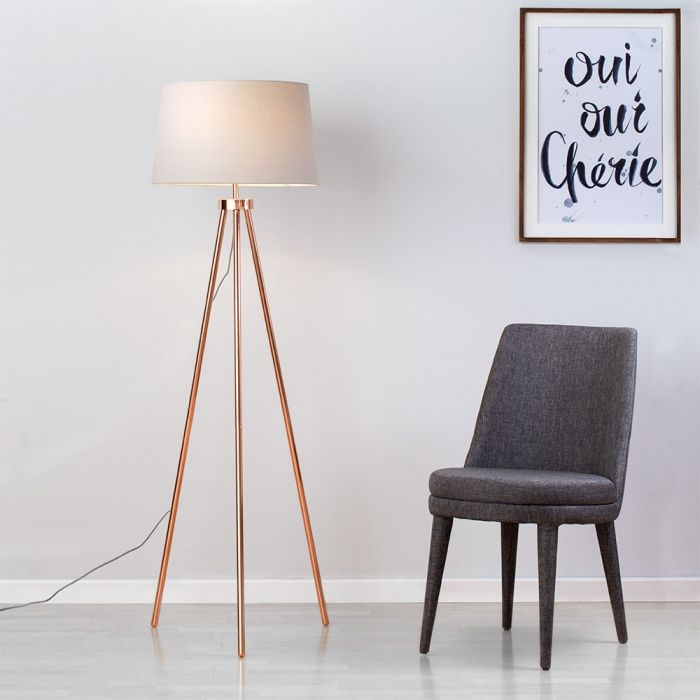Tristan Tripod Floor Lamp Copper Bhs Tristan Tripod Floor Lamp Copper Bhs, Gray Tripod Floor Lamp