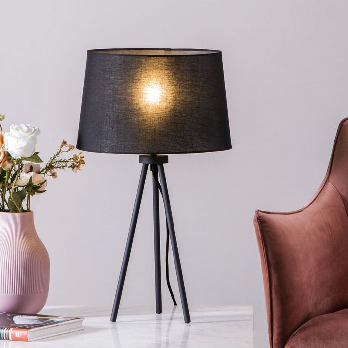 Tristan Tripod Table Lamp Matte Black Bhs Tristan Tripod Table Lamp Matte Black, Tripod Plant Black Floor Lamp