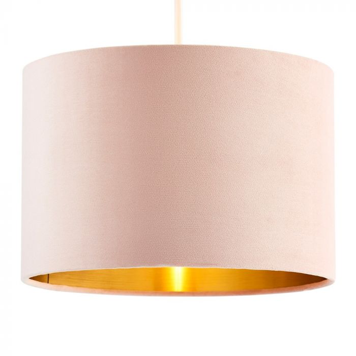 Velvet 30cm Easyfit Shade Pink And, Pink And Rose Gold Ceiling Light Shade
