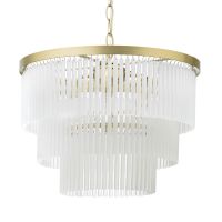 Aubrey Frosted Glass Ceiling Pendant, Brass