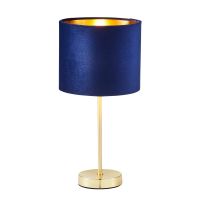 Velvet Table Lamp, Navy and Brass