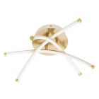 Aalto Cross Arms LED Flush Ceiling Light, Satin Brass