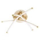 Aalto Cross Arms LED Flush Ceiling Light, Satin Brass