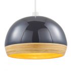 Bamboo Dome Easyfit Shade, Grey lit on white
