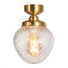 Betty Semi Flush Glass Ceiling Light, Brass