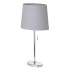 Bryant Oval Table Lamp with Grey Shade, Chrome