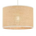 Burlap Easyfit Shade, Natural and Ivory lit on white