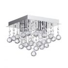 Tampa Small Bathroom Flush Ceiling Light, Chrome