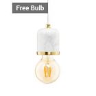 Romano Marble E27 Cable Set with 95mm Bulb, Brass thumbnail