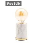 Romano Marble E27 Vessel Table Lamp with 80mm Bulb, Brass thumbnail