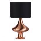 Caen Spun Table Lamp with Black Shade, Copper