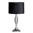 Calais Spun Metal Lamp with Black Shade, Antique Pewter