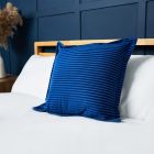 Corduroy Cushion, Navy Styled on Bed
