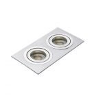 Faina Adjustable Double Squared Recessed Downlight, Silver