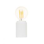 Fir Ribbed Base Table Lamp, White