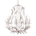 Flo 8 Light Chandelier, Satin Ivory