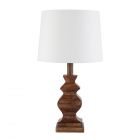 Henlock Wooden Table Lamp with White Shade, Walnut